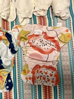 Esembly Reusable Diapers Bubdle 8 Inner 3 Outer Pink Prints Size 1